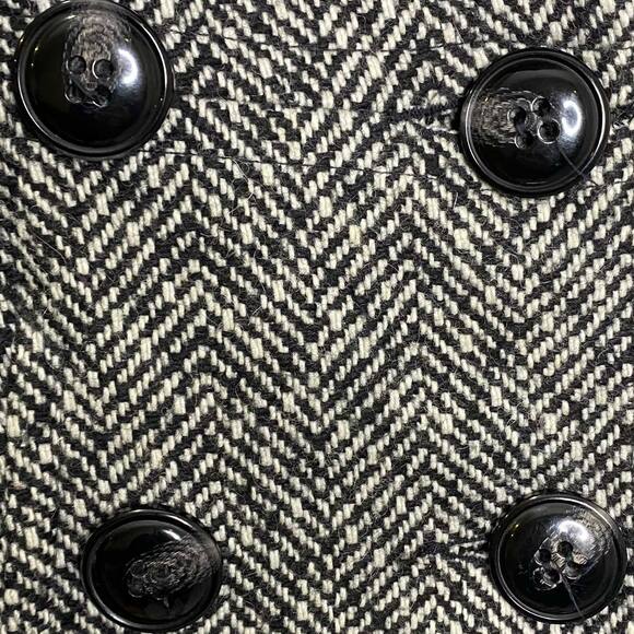 Jason Kole Women's Coat Jacket Black & White Chevron Wool Button Front Size M - Picture 6 of 8
